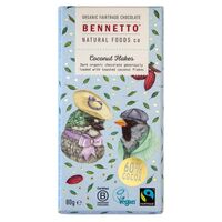 Bennetto Organic Dark Chocolate Coconut Flakes (60% Cocoa) 80g