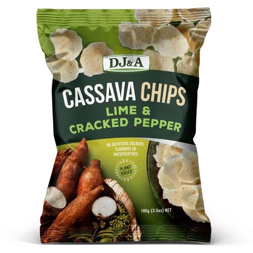 DJ&A Cassava Vegetable Chips Lime and Cracked Pepper 100g