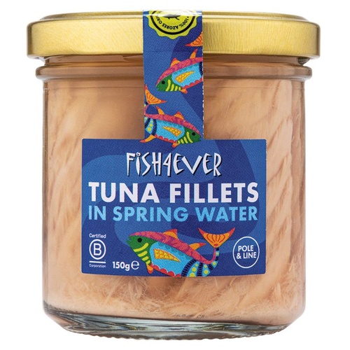 Fish4Ever Azores (Skipjack) Tuna Fillets in Spring Water (Glass Jar) ~ 150g