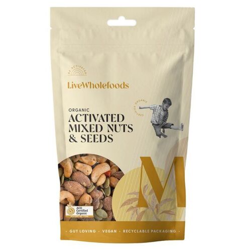 Live Wholefoods Organic Activated Mixed Nuts & Seeds 120g