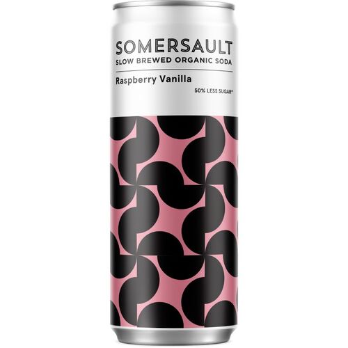 Somersault Slow Brewed Organic Soda Raspberry Vanilla 12 x 330ml (Can)